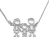 Necklace with your family figures on platinum or gold plated silver
