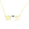 Silver necklace with 2 initials gold plated Silver necklace with 2 initials gold plated