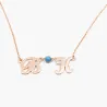 Silver necklace with 2 initials gold plated Silver necklace with 2 initials gold plated