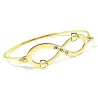Bangle bracelet with infinity, monograms and date on gold platedsterling silver Bangle bracelet with infinity, monograms and date on gold platedsterling silver