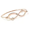 Bangle bracelet with infinity, monograms and date on rose gold plated silver Bangle bracelet with infinity, monograms and date on rose gold plated silver
