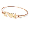 Bangle bracelet with your initials and heart on rose gold plated silver Bangle bracelet with your initials and heart on rose gold plated silver