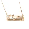 Silver rose gold plated musical pentagram necklace with monograms as notes Silver rose gold plated musical pentagram necklace with monograms as notes