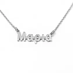 Name necklace in platinum plated sterling silver