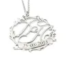 Sterling Silver necklace with 2 calligraphic monograms on a frame and date Sterling Silver necklace with 2 calligraphic monograms on a frame and date