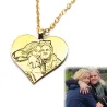 Silver gold plated heart pendant with engraved photo + date on the back side Silver gold plated heart pendant with engraved photo + date on the back side
