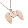 Rose gold plated silver necklace - Baby Feet with angel wings and dates or names Rose gold plated silver necklace - Baby Feet with angel wings and dates or names