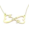 Silver gold plated necklace with infinity - hearts,  2 monograms and date Silver gold plated necklace with infinity - hearts,  2 monograms and date