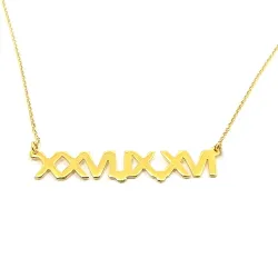 Silver gold plated necklace with your date in Latin form