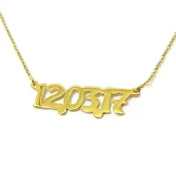 Silver gold plated necklace with your date