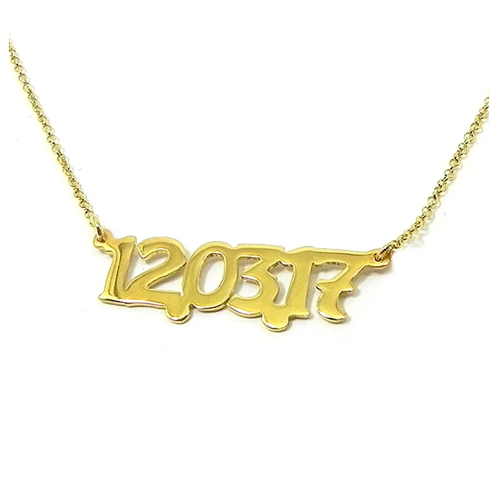 Silver gold plated necklace with your date Silver gold plated necklace with your date