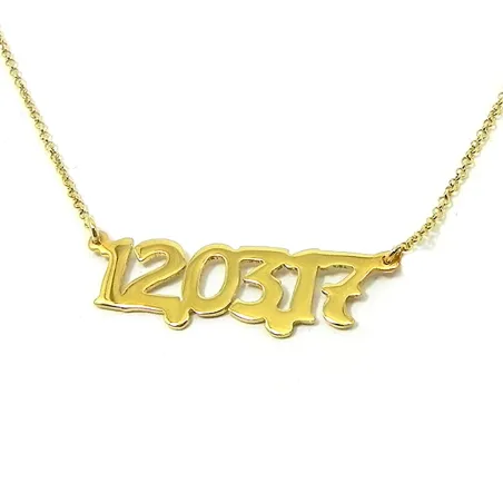 Silver gold plated necklace with your date