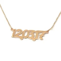 Silver rose gold plated necklace with your date