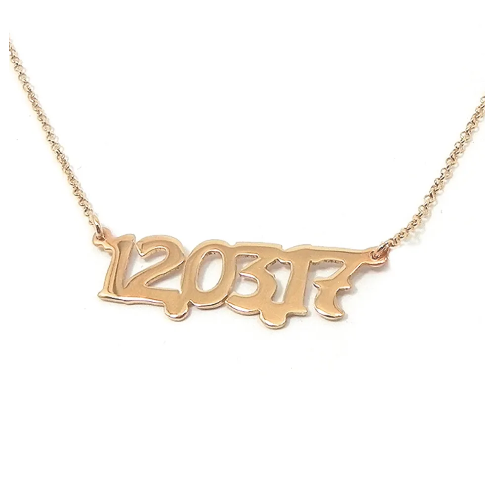 Silver rose gold plated necklace with your date