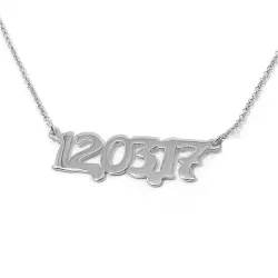 Silver platinum plated necklace with your date