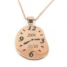 Silver rose gold plated necklace with your favorite time and date engraved