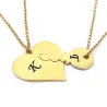 Set of 2 necklaces with heart  - with key in gold plated sterling silver Set of 2 necklaces with heart  - with key in gold plated sterling silver