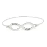 Silver platinum plated bangle bracelet with infinity and engraved names