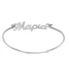 Silver gold plated bangle bracelet with your name Silver gold plated bangle bracelet with your name