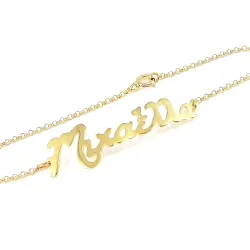 Sterling silver bracelet with your name gold plated