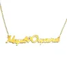 Silver gold plated necklace with the word Mama and name with rhinestone on heart