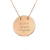 Silver rose gold plated round tag necklace with names or dates