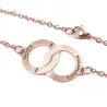 Silver rose gold plated ιnterlocking rings bracelet, stainless steel chain Silver rose gold plated ιnterlocking rings bracelet, stainless steel chain