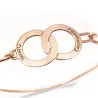 Silver rose gold plated ιnterlocking rings bangle bracelet Silver rose gold plated ιnterlocking rings bangle bracelet