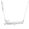 Silver platinum plated necklace with your name and cross