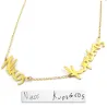 Silver gold plated double name necklace with your script