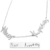 Silver platinum plated double name necklace with your script