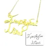 Silver gold plated double name necklace with your script