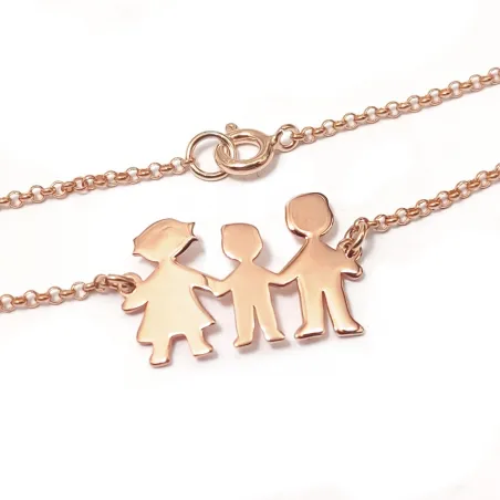 Silver rose gold plated bracelet with your family figures