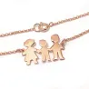 Silver rose gold plated bracelet with your family figures Silver rose gold plated bracelet with your family figures
