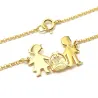 Silver gold plated family bracelet, new parents with a baby in a basket Silver gold plated family bracelet, new parents with a baby in a basket
