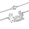 Silver platinum plated family bracelet, new parents with a baby in a basket Silver platinum plated family bracelet, new parents with a baby in a basket