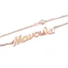 Silver rose gold plated bracelet with the word Μανουλα Silver rose gold plated bracelet with the word Μανουλα