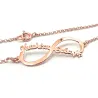 Silver rose gold plated Infinity bracelet with 2 names