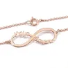 Silver rose gold plated infinity bracelet with the words "Μαμά σαγαπω"