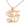 Gold plated sterling silver necklace with 2 calligraphic monograms Gold plated sterling silver necklace with 2 calligraphic monograms