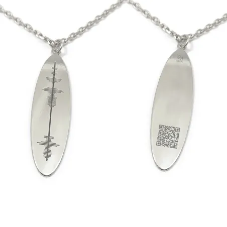 Sterling silver soundwave necklace, personalized waveform necklace