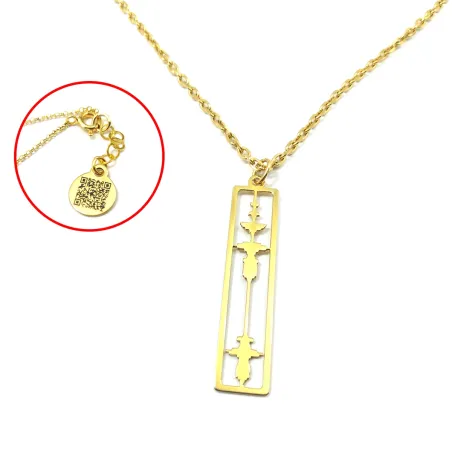 Gold plated sterling silver cut soundwave necklace, personalized waveform necklace