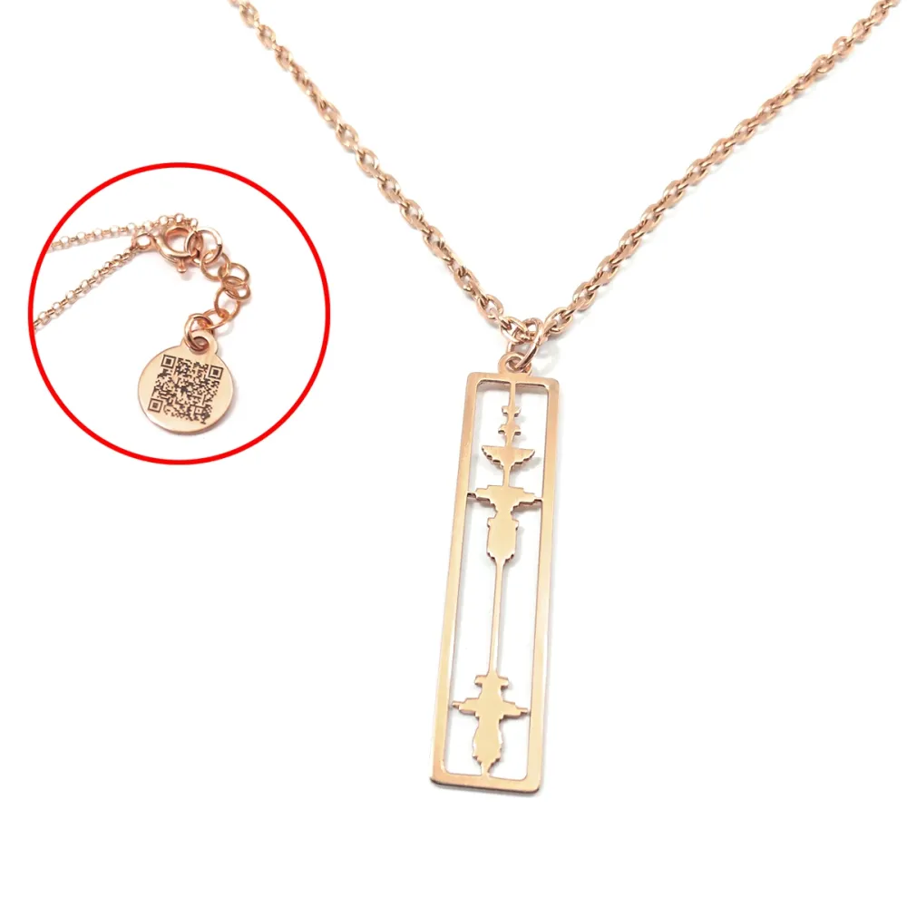 Rose gold plated sterling silver cut soundwave necklace, personalized waveform necklace