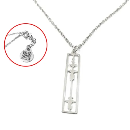 Κολιέ με κομμένη κυματομορφή ενός ήχου σε ασημένια πλακέτα