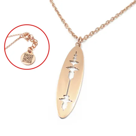 Rose gold plated sterling silver cut soundwave necklace, personalized waveform necklace