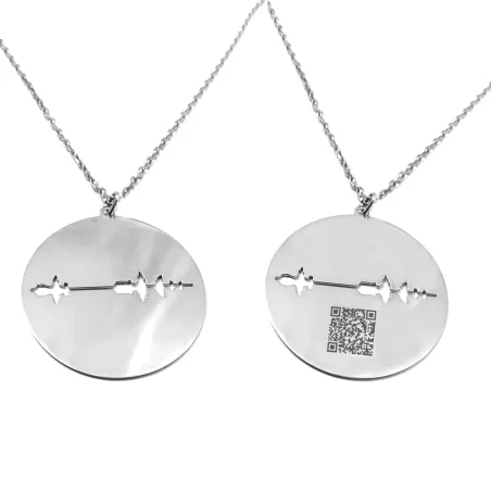 Rose gold plated sterling silver cut soundwave necklace, personalized waveform necklace
