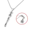 Silver platinum plated soundwave necklace and QRcode on chain end, stainless steel chain Silver platinum plated soundwave necklace and QRcode on chain end, stainless steel chain