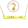 Silver gold plated soundwave necklace and QRcode on chain end, stainless steel chain Silver gold plated soundwave necklace and QRcode on chain end, stainless steel chain