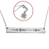 Silver platinum plated soundwave necklace and QRcode on chain end, stainless steel chain Silver platinum plated soundwave necklace and QRcode on chain end, stainless steel chain
