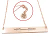 Silver rose gold plated cut soundwave necklace and QRcode on chain end, stainless steel chain Silver rose gold plated cut soundwave necklace and QRcode on chain end, stainless steel chain
